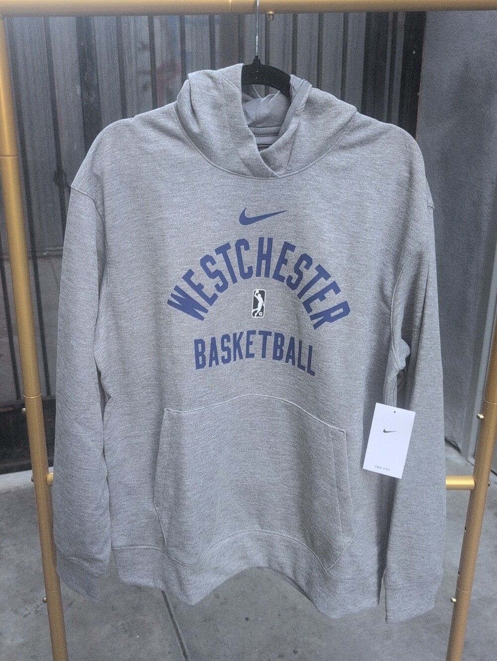 Men's NBA Gray G-league Westchester Basketball Pullover Hoodie Size Large